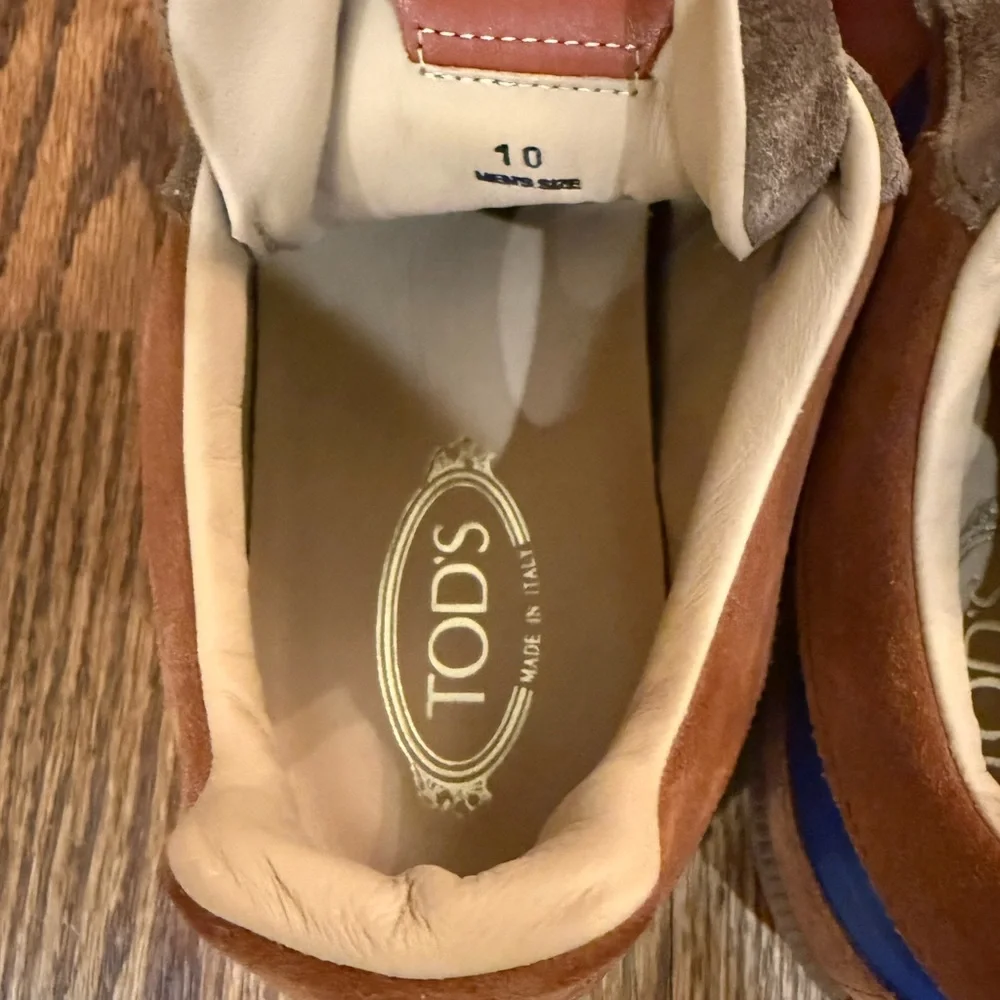 Men’s Tod’s Leather, Suede, and Shell Sneakers in Bright Blue